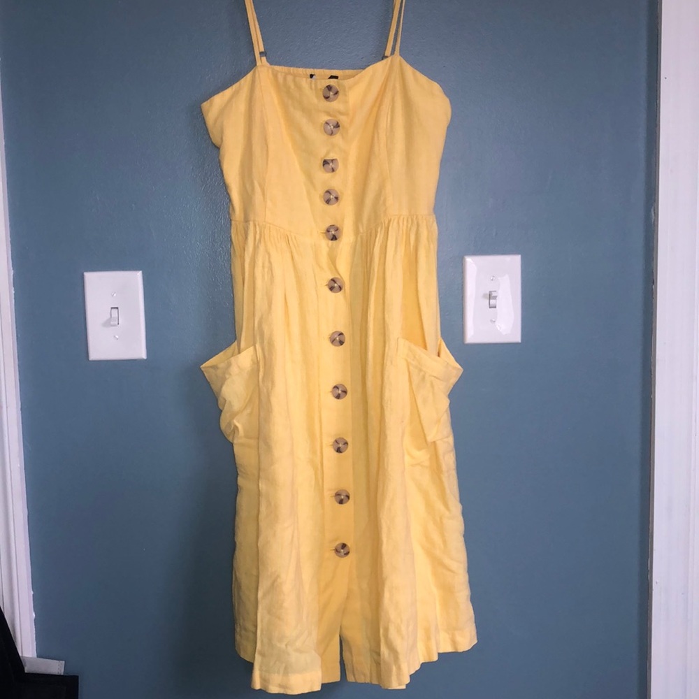 Yellow button down dress